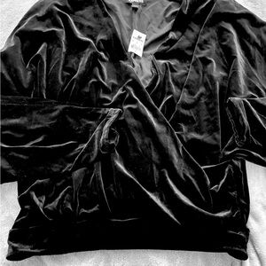 Express Black Velvet Top
